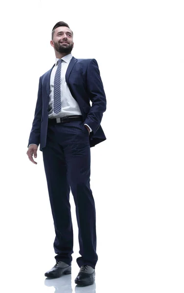 En pleno crecimiento. hombre de negocios con los brazos cruzados — Foto de Stock