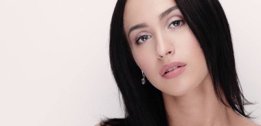 genç kadın kapatmak yüz Güzellik Portresi