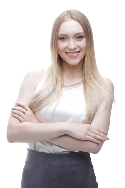 Close-up. Retrato de uma jovem mulher de negócios . — Fotografia de Stock