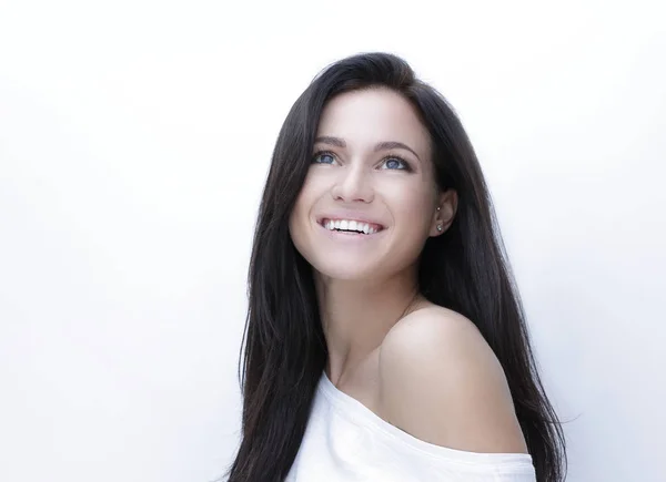 Retrato de uma jovem mulher sorridente elegante — Fotografia de Stock