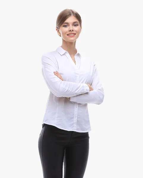 Retrato en pleno crecimiento. mujeres de negocios jóvenes modernas . — Foto de Stock