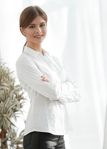 Retrato de cerca de la joven dama de negocios — Foto de Stock