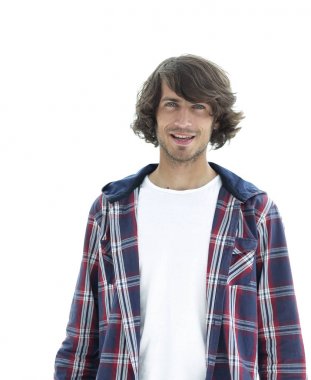 ekose gömlekli şık adam.