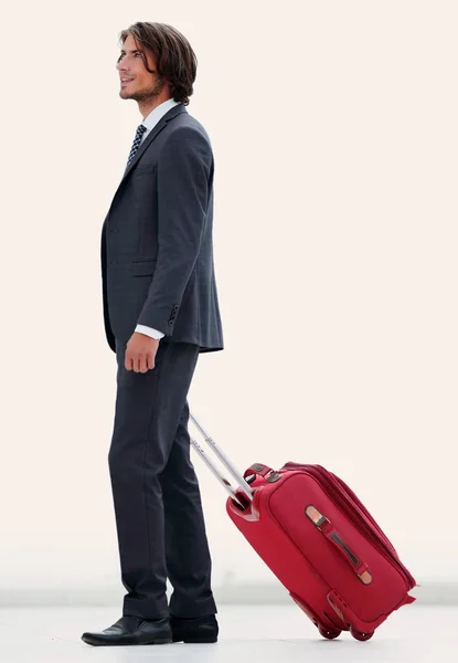 Homem de negócios bonito com bagagem — Fotografia de Stock