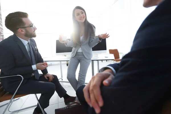 Blurred image of business team during a break. — Stock Photo, Image