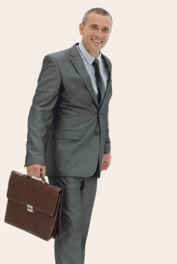 Evrak çantalı içinde tam growth.successful iş adamı