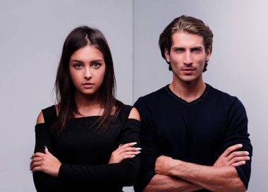 closeup.Serious genç Çift.