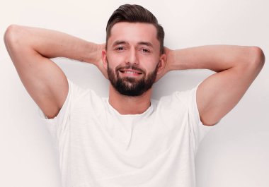 closeup.modern, genç adam rahatlatıcı