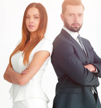 İş adamları karşı beyaz adam arkaya portresi