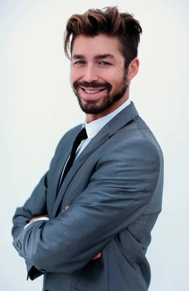 Retrato de un hombre guapo, aislado sobre un fondo blanco — Foto de Stock