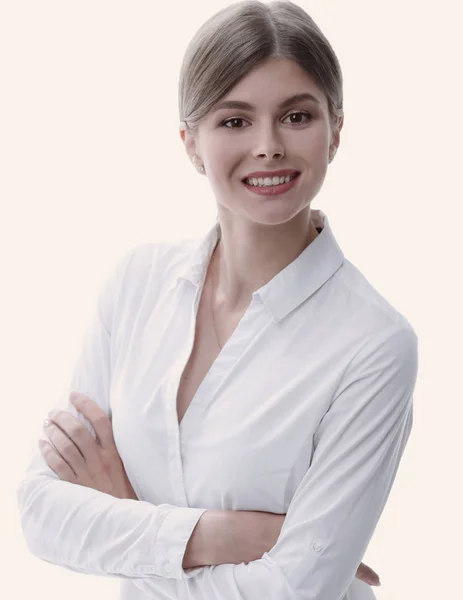 Portret van een dame vertrouwen jonge bedrijf. — Stockfoto