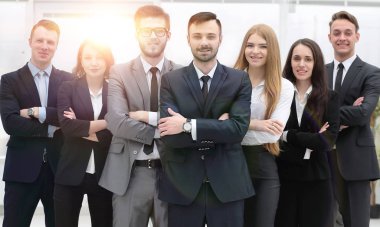 grup portresi.Proje yöneticileri ve iş ekibi