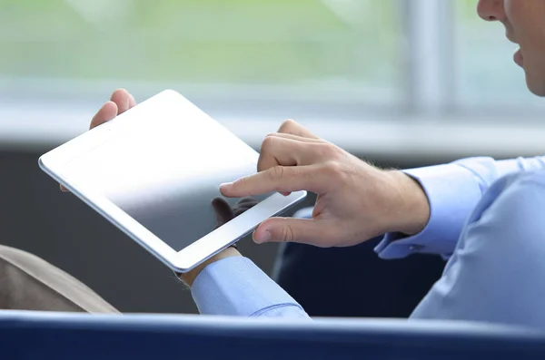 Businessman holding digital tablet, closeup — Stock Photo, Image