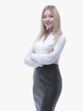 tam büyüme, genç iş kadını portre.