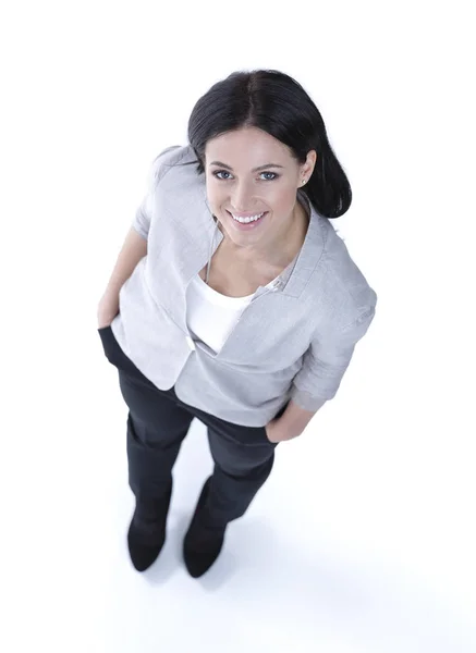 Maduro. top view.successful joven mujer de negocios . — Foto de Stock