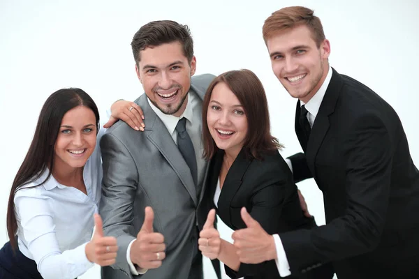 Equipe de negócios feliz mostrando polegar up.i — Fotografia de Stock