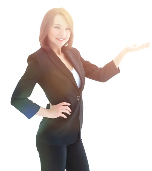 Крупним планом портрет бізнес-леді ізольовані на білому тлі — стокове фото