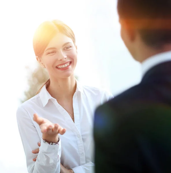 Business woman talking with a colleague.. — Stock Photo, Image