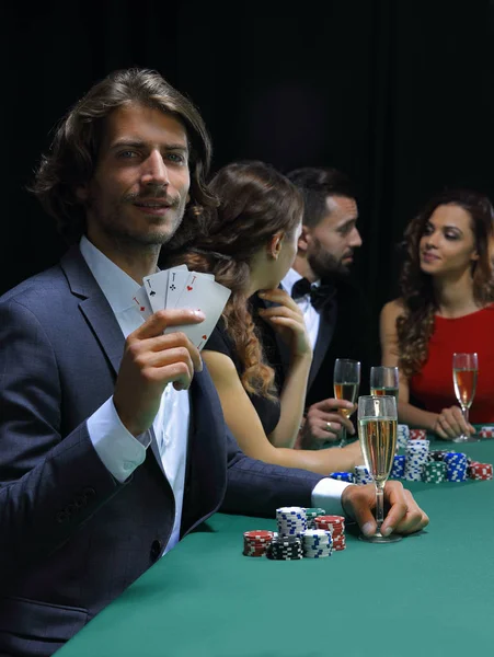 Gruppo di sinistri giocatori di poker — Foto Stock