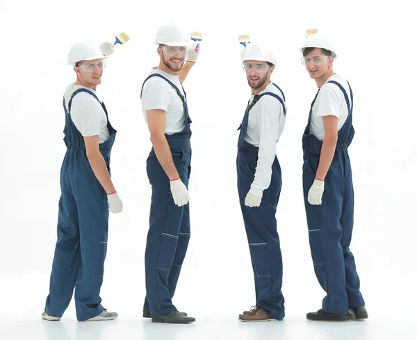 Equipe de trabalhadores da construção profissional — Fotografia de Stock