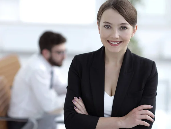 Das Gesicht einer erfolgreichen Geschäftsfrau. — Stockfoto