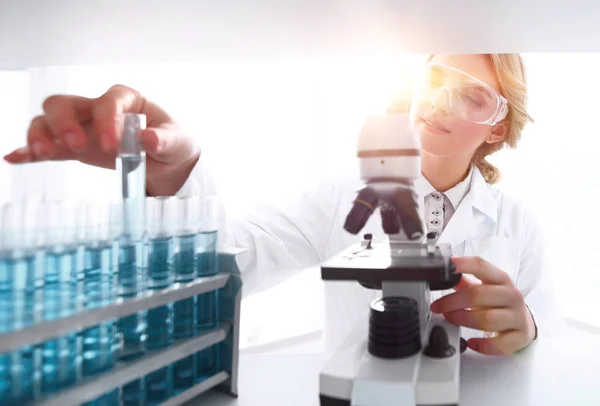 Closeup.portrait of doctor biologist in the lab. — Stock Photo, Image