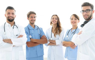 Tıp merkezinin önde gelen üyelerinin portresi.