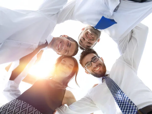Successful business people with arms around each others shoulde — Stock Photo, Image