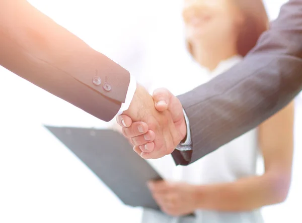 Close seup.handshake des gens d'affaires — Photo