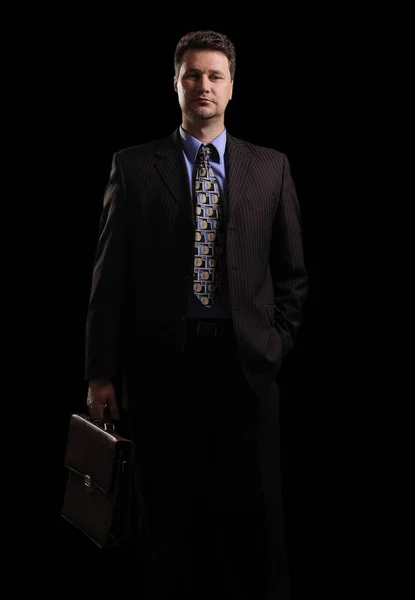 In full growth.confident businessman with briefcase — Stock Photo, Image