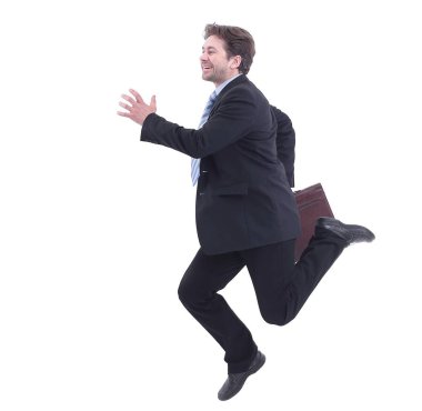 tam büyüme. Evrak Çantası'nı çalıştıran ile işadamı