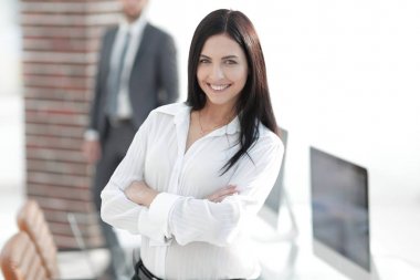 başarılı genç iş kadını portresi.