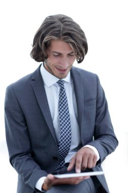 Dijital tablet ile portre .businessman