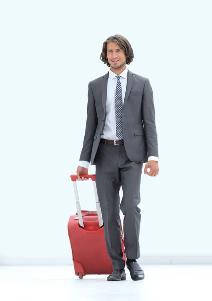 Homem de negócios confiante com bagagem . — Fotografia de Stock