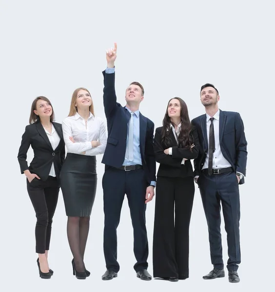 Ledare för pekar målet för det business-teamet — Stockfoto