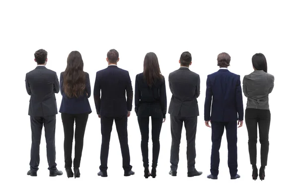 Achteraanzicht groep mensen uit het bedrijfsleven. Achteraanzicht. Geïsoleerd op witte achtergrond. — Stockfoto