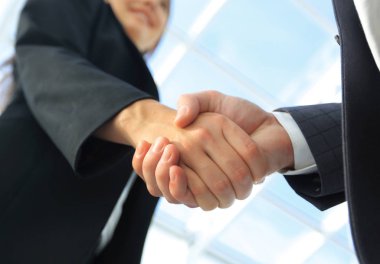 İş ortaklığı toplantı kavramı. Görüntü businessmans handsha