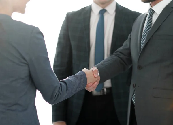 Iş kavramı .handshake Mali ortaklar. — Stok fotoğraf