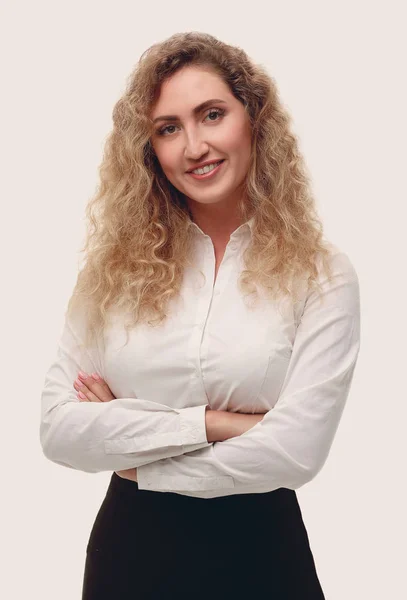 Portret van een vriendelijke vrouwelijke assistent. — Stockfoto