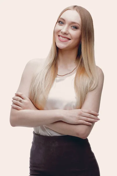 Close-up. Retrato de uma jovem mulher de negócios . — Fotografia de Stock