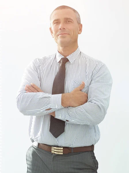 Close-up retrato de empresário confiante em camisa e gravata — Fotografia de Stock