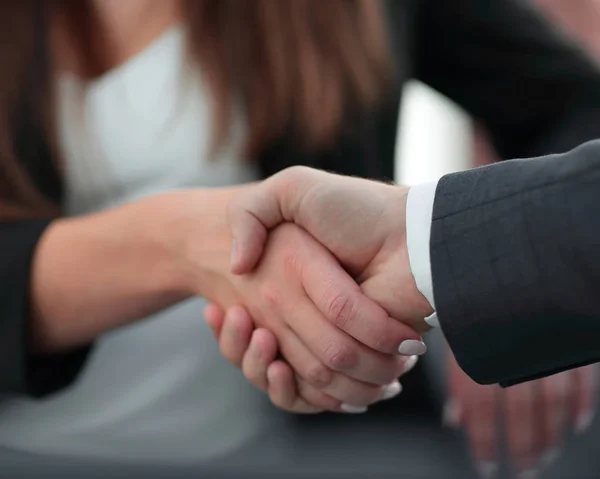 Business handslag, Grattis eller partnerskap koncept. — Stockfoto