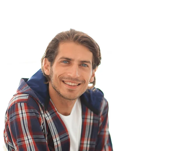 Portrét úspěšného chlapa, v kostkované košili. — Stock fotografie