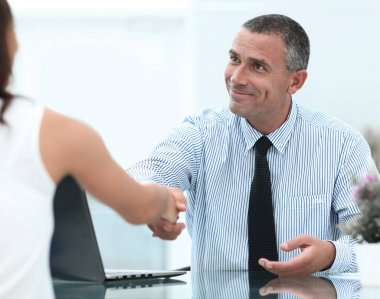 closeup.Handshake Yöneticisi ve istemci