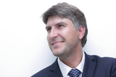 Ciddi bir iş adamının portresi.