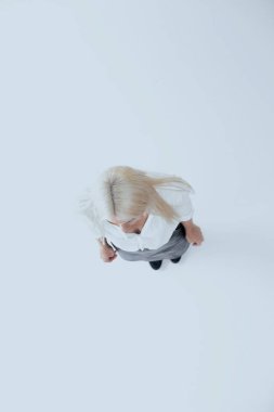 Görünüm from.successful bir iş kadını. tam büyüme içinde fotoğraf.