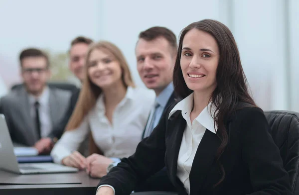 Business woman and business team — Stock Photo, Image