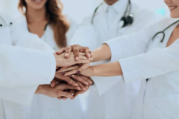 Close-up of the medical team shows its unity — Stock Photo, Image