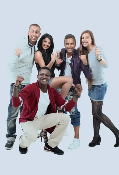 Glada tonåringar ha kul tid isolerade på vita bak — Stockfoto
