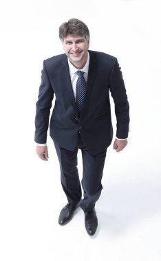 Üstten Görünüm emin işadamı ileri gider.